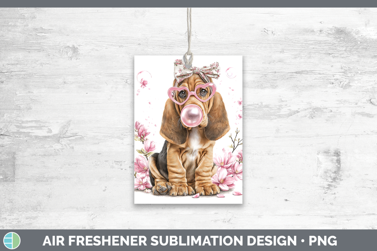 Bloodhound Dogs 02 Pink Bubble Gum Air Freshener Sublimation