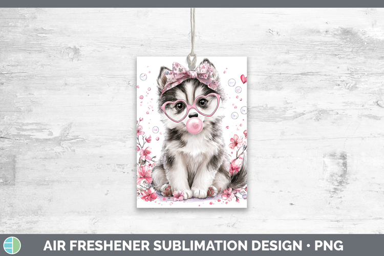 Husky Dogs 02 Pink Bubble Gum Air Freshener Sublimation Desi