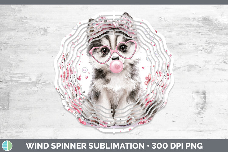 GorgeousDogs 02 Pink Bubble Gum Wind Spinner design.