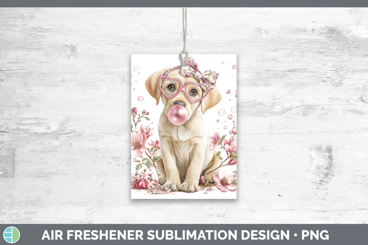 Labrador Retriever Dogs 02 Pink Bubble Gum Air Freshener Sub