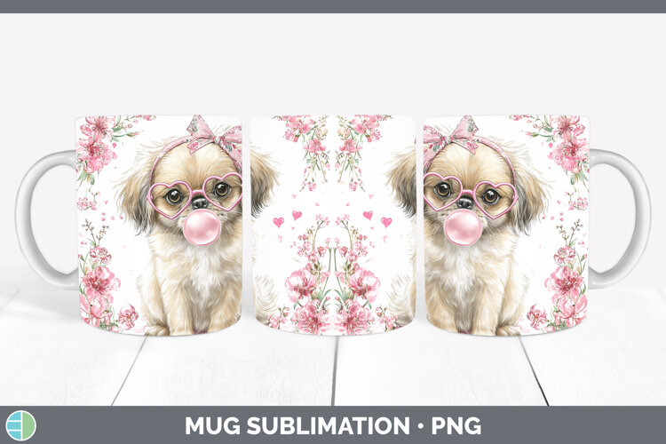 GorgeousDogs 02 Pink Bubble Gum Mug Wrap design.