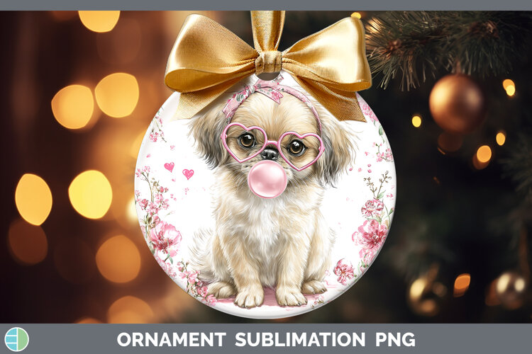 GorgeousDogs 02 Pink Bubble Gum Ornament design.