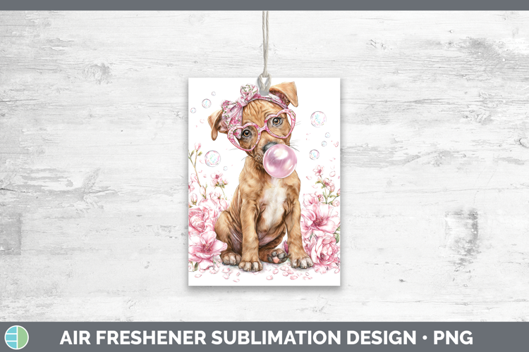 Pit Bull Dogs 02 Pink Bubble Gum Air Freshener Sublimation D