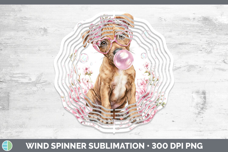 GorgeousDogs 02 Pink Bubble Gum Wind Spinner design.