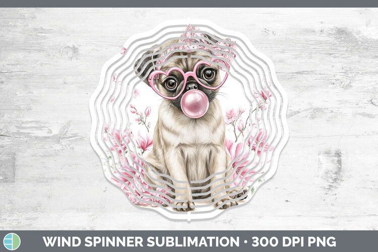 GorgeousDogs 02 Pink Bubble Gum Wind Spinner design.