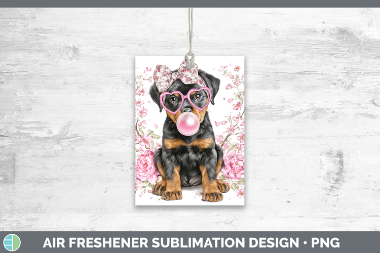Rottweiler Dogs 02 Pink Bubble Gum Air Freshener Sublimation