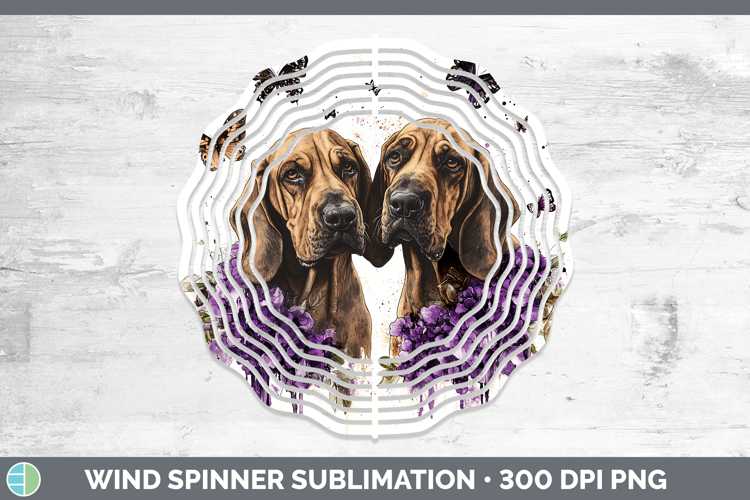 Dogs 02 Purple Drips Bloodhound Wind Spinner Sublimation Spi