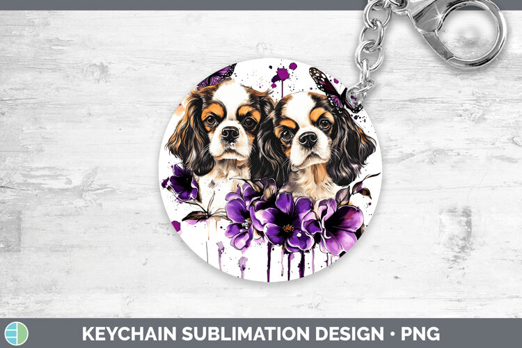 GorgeousDogs 02 Purple Drips Keychain design.