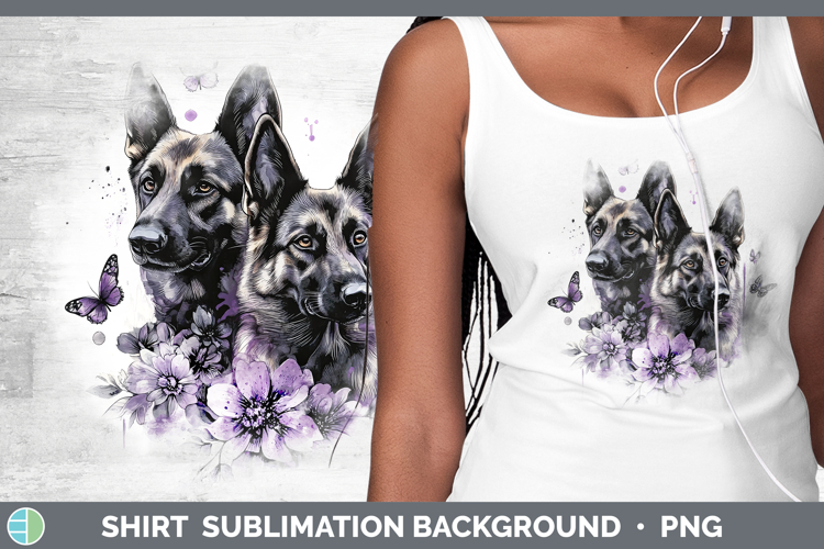 Dogs 02 Purple Drips German Shepherd Shirt Sublimation Subli
