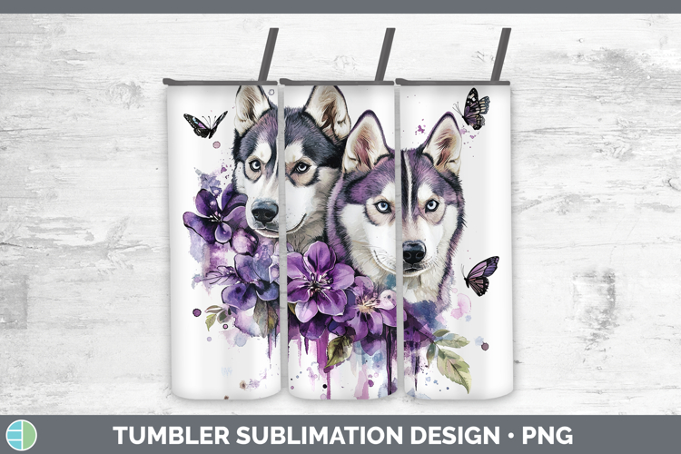 GorgeousDogs 02 Purple Drips Tumbler design.