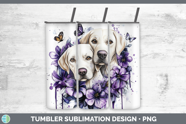 Dogs 02 Purple Drips Labrador Retriever Tumbler Sublimation