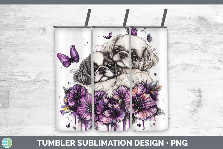 GorgeousDogs 02 Purple Drips Tumbler design.