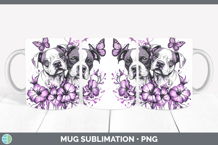 GorgeousDogs 02 Purple Drips Mug Wrap design.