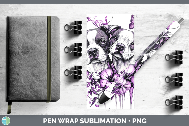 GorgeousDogs 02 Purple Drips Pen Wrap design.