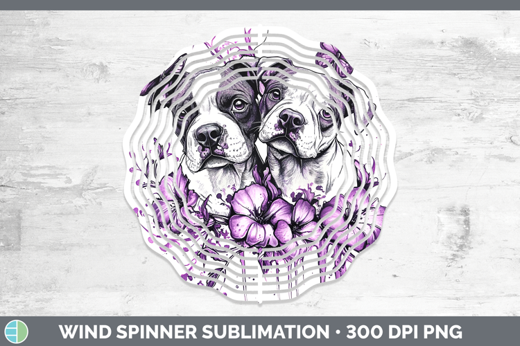 Dogs 02 Purple Drips Pit Bull Wind Spinner Sublimation Spinn