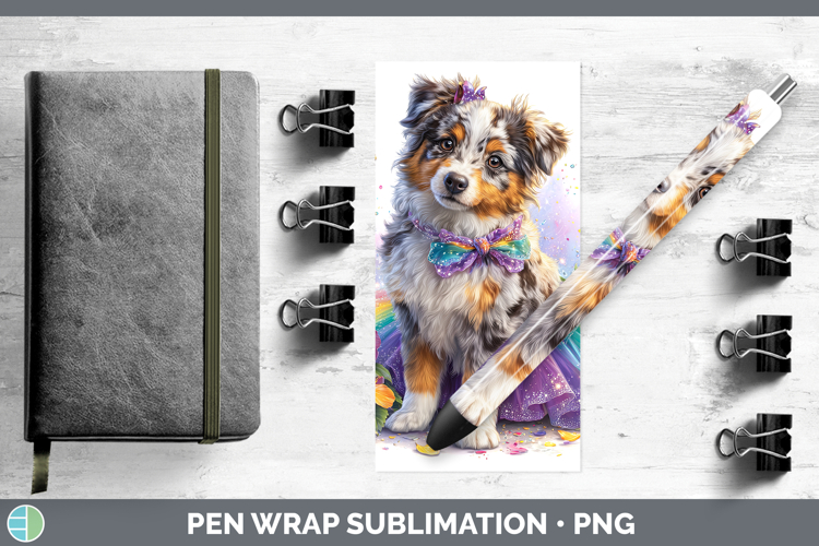 Dogs 02 Rainbow Summer Australian Shepherd Pen Wrap Sublimat