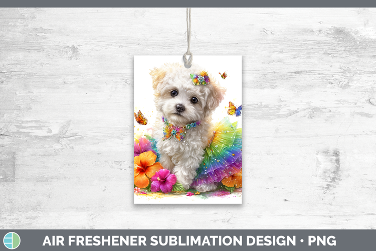 Dogs 02 Rainbow Summer Bichon Frise Air Freshener Sublimatio