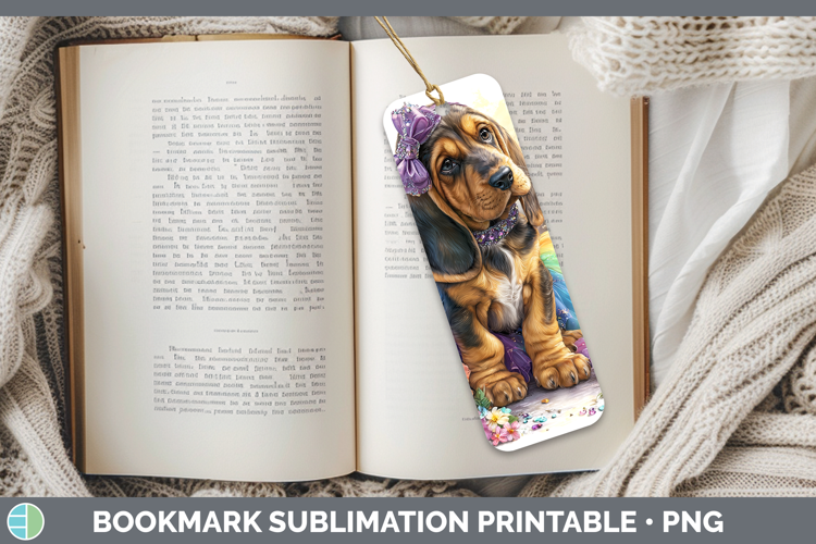 Dogs 02 Rainbow Summer Bloodhound Bookmark Sublimation Print