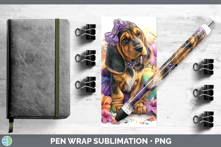 Dogs 02 Rainbow Summer Bloodhound Pen Wrap Sublimation Pen D