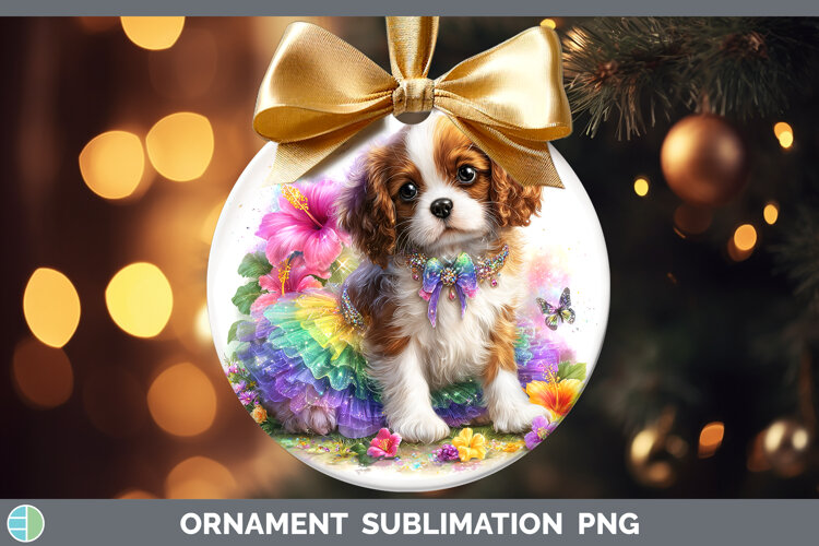 GorgeousDogs 02 Rainbow Summer Ornament design.