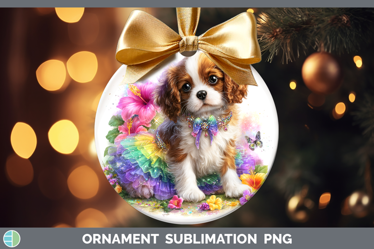 Dogs 02 Rainbow Summer Cavalier King Charles Spaniel Ornamen