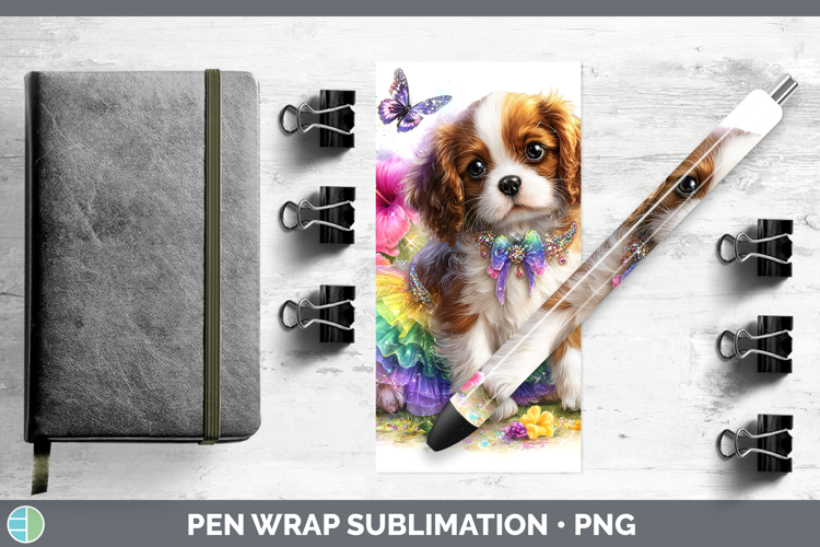Dogs 02 Rainbow Summer Cavalier King Charles Spaniel Pen Wra