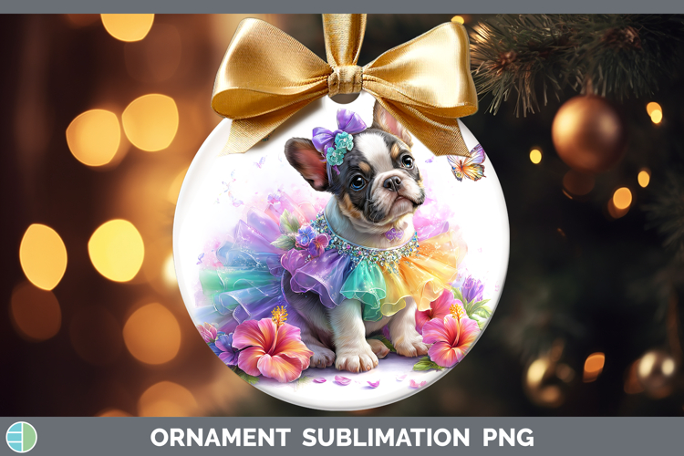 Dogs 02 Rainbow Summer French Bulldog Ornament Sublimation B
