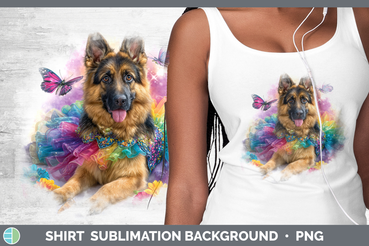 Dogs 02 Rainbow Summer German Shepherd Shirt Sublimation Bac