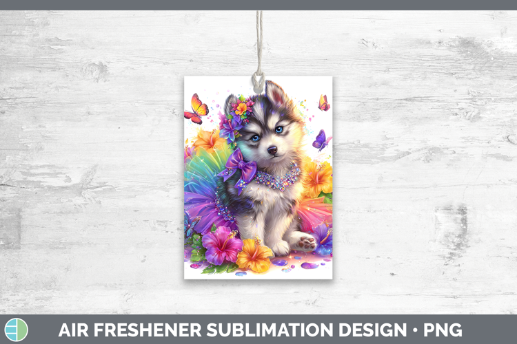 Dogs 02 Rainbow Summer Husky Air Freshener Sublimation Car F
