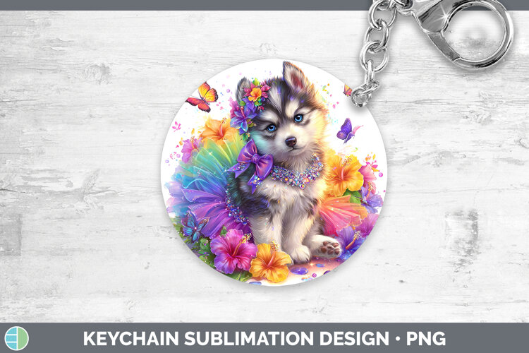 GorgeousDogs 02 Rainbow Summer Keychain design.