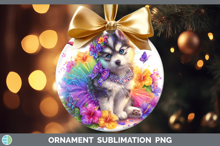 GorgeousDogs 02 Rainbow Summer Ornament design.