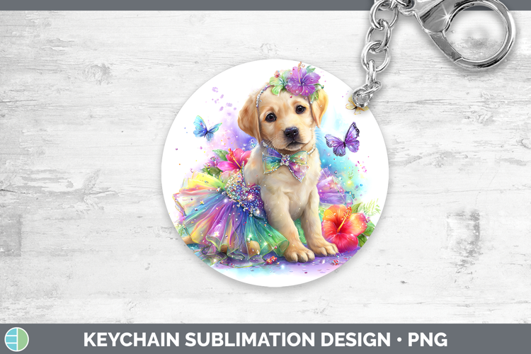Dogs 02 Rainbow Summer Labrador Retriever Keychain Sublimati