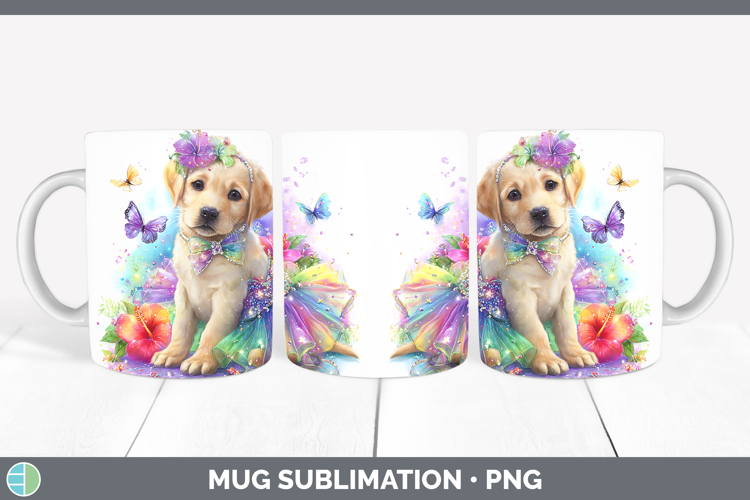 Dogs 02 Rainbow Summer Labrador Retriever Mug Wrap Sublimati