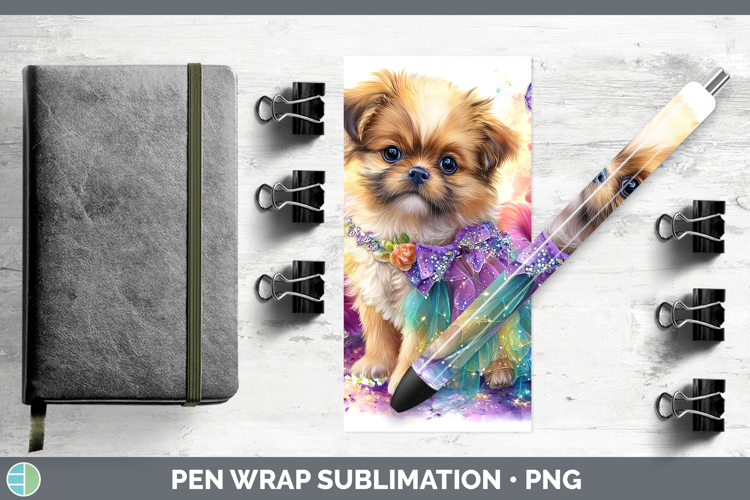 Dogs 02 Rainbow Summer Pekingese Pen Wrap Sublimation Pen De
