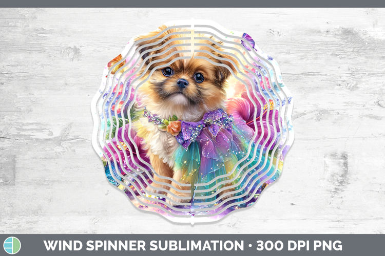 Dogs 02 Rainbow Summer Pekingese Wind Spinner Sublimation Sp