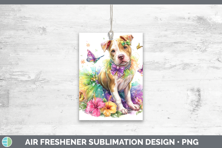 Dogs 02 Rainbow Summer Pit Bull Air Freshener Sublimation Ca