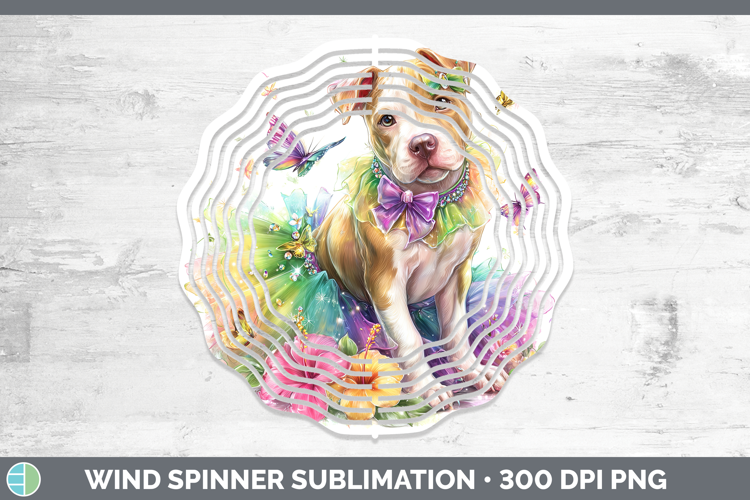 Dogs 02 Rainbow Summer Pit Bull Wind Spinner Sublimation Spi