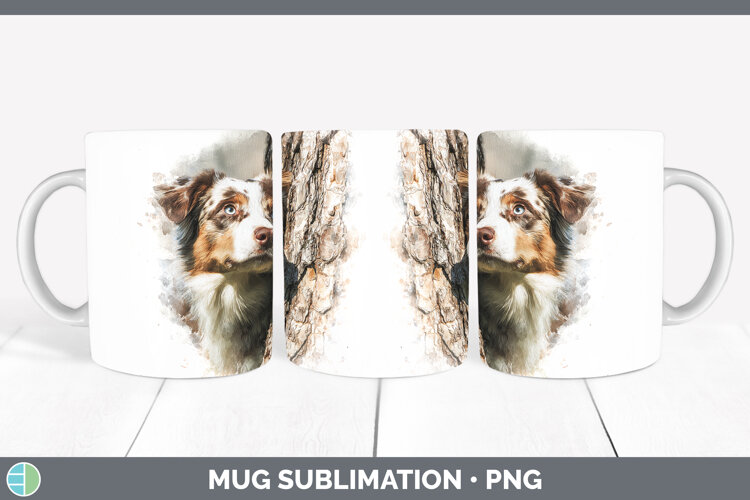 GorgeousDogs 02 Tree Peek Mug Wrap design.