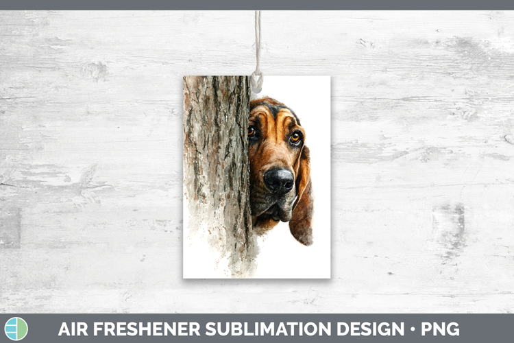 Bloodhound Dogs 02 Tree Peek Air Freshener Sublimation Desig