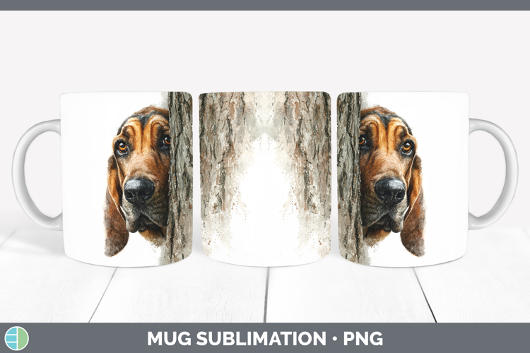 GorgeousDogs 02 Tree Peek Mug Wrap design.