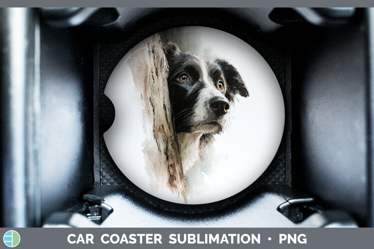 GorgeousDogs 02 Tree Peek Car Coaster design.