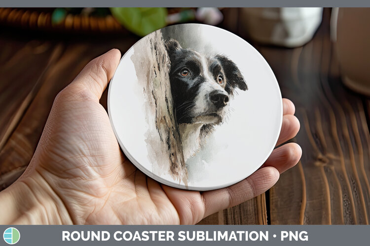 GorgeousDogs 02 Tree Peek Round Coaster design.