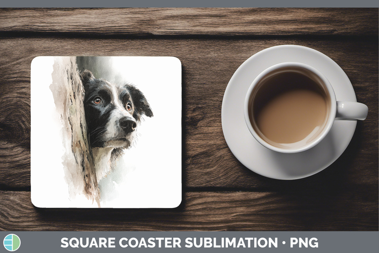 GorgeousDogs 02 Tree Peek Square Coaster design.