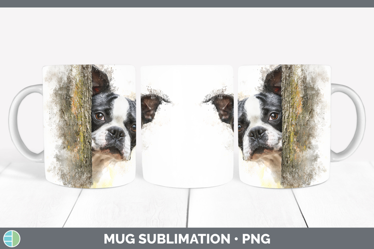 GorgeousDogs 02 Tree Peek Mug Wrap design.