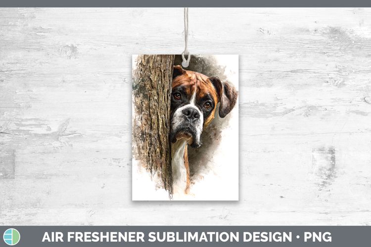 Boxer Dogs 02 Tree Peek Air Freshener Sublimation Design