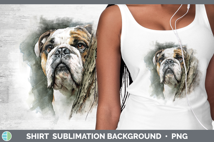 Bulldog Dogs 02 Tree Peek Shirt Sublimation Design