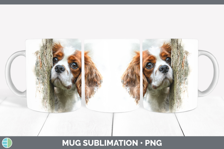 Cavalier King Charles Spaniel Dogs 02 Tree Peek Mug Wrap Sub