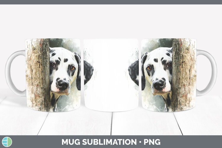 GorgeousDogs 02 Tree Peek Mug Wrap design.