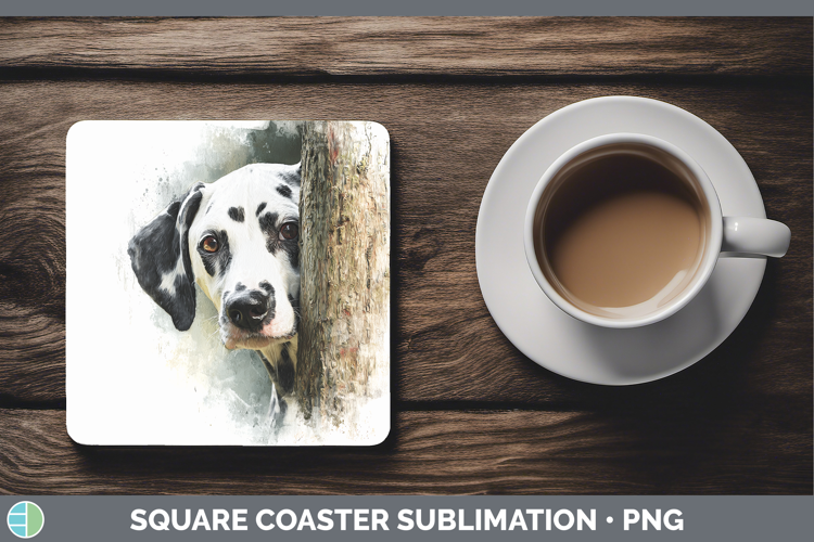 Dalmatian Dogs 02 Tree Peek Square Coaster Sublimation Desig