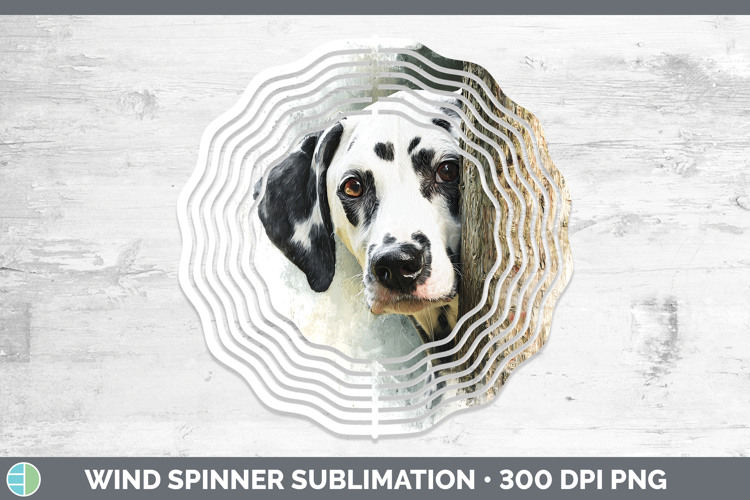 Dalmatian Dogs 02 Tree Peek Wind Spinner Sublimation Design